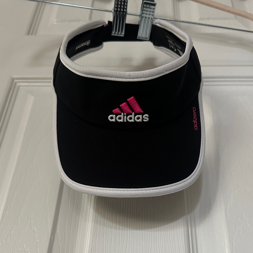 Adidas Women’s Black Visor with Pink Logo
